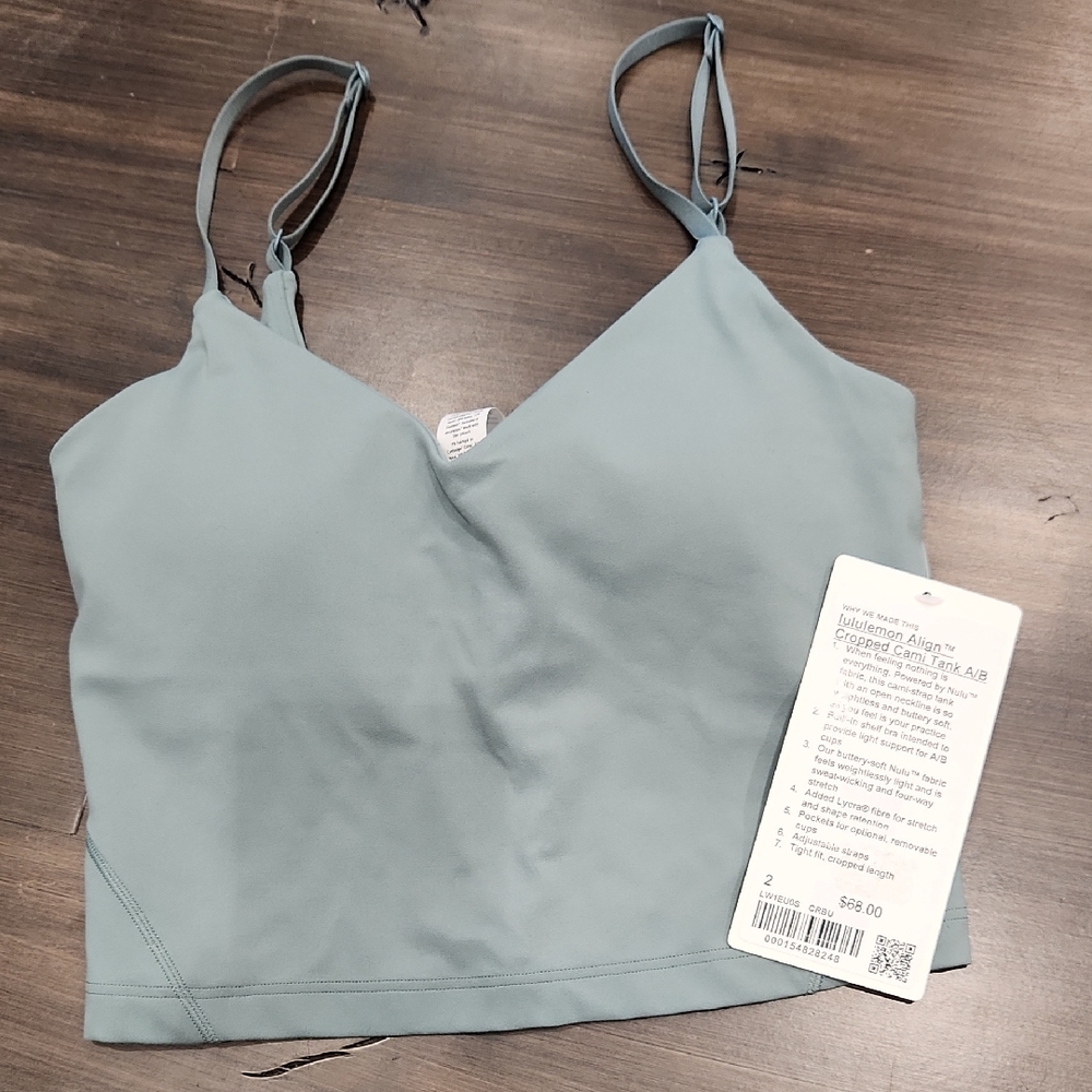 lululemon Align Cropped Cami Tank - Gray Size 2 Spring SUMMER Athleisure